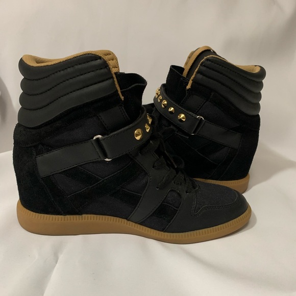 Zara Black Wedge Studded Sneaker - Picture 11 of 11